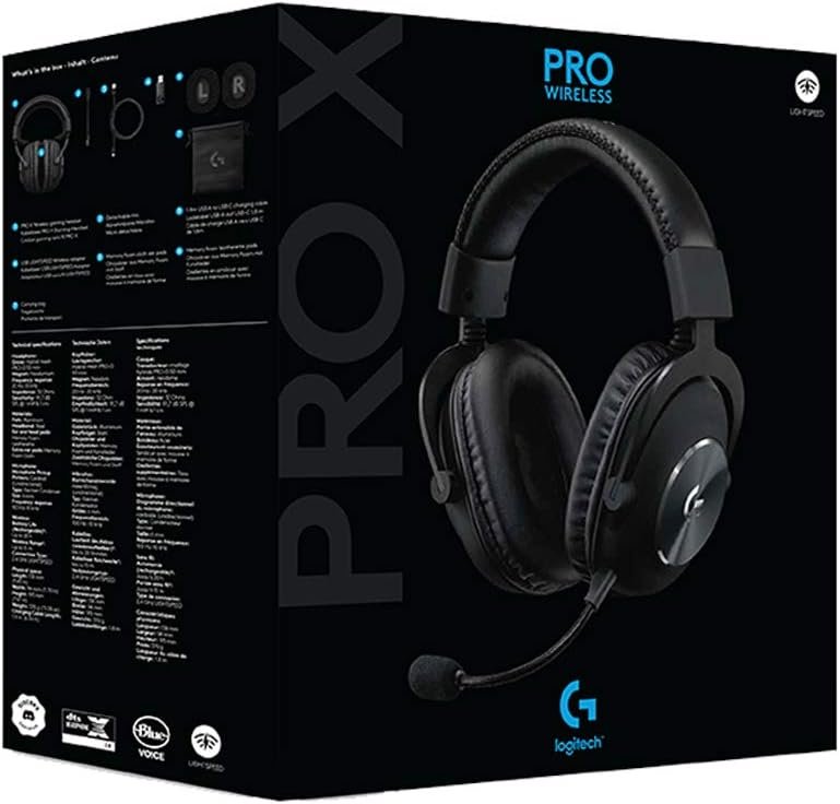 Logitech G PRO X Wireless Lightspeed Gaming Headset Gen 1: Blue VO!CE Mic Filter Tech, 50 mm PRO-G Drivers, and DTS Headphone:X 2.0 Surround Sound - Black - Image 11