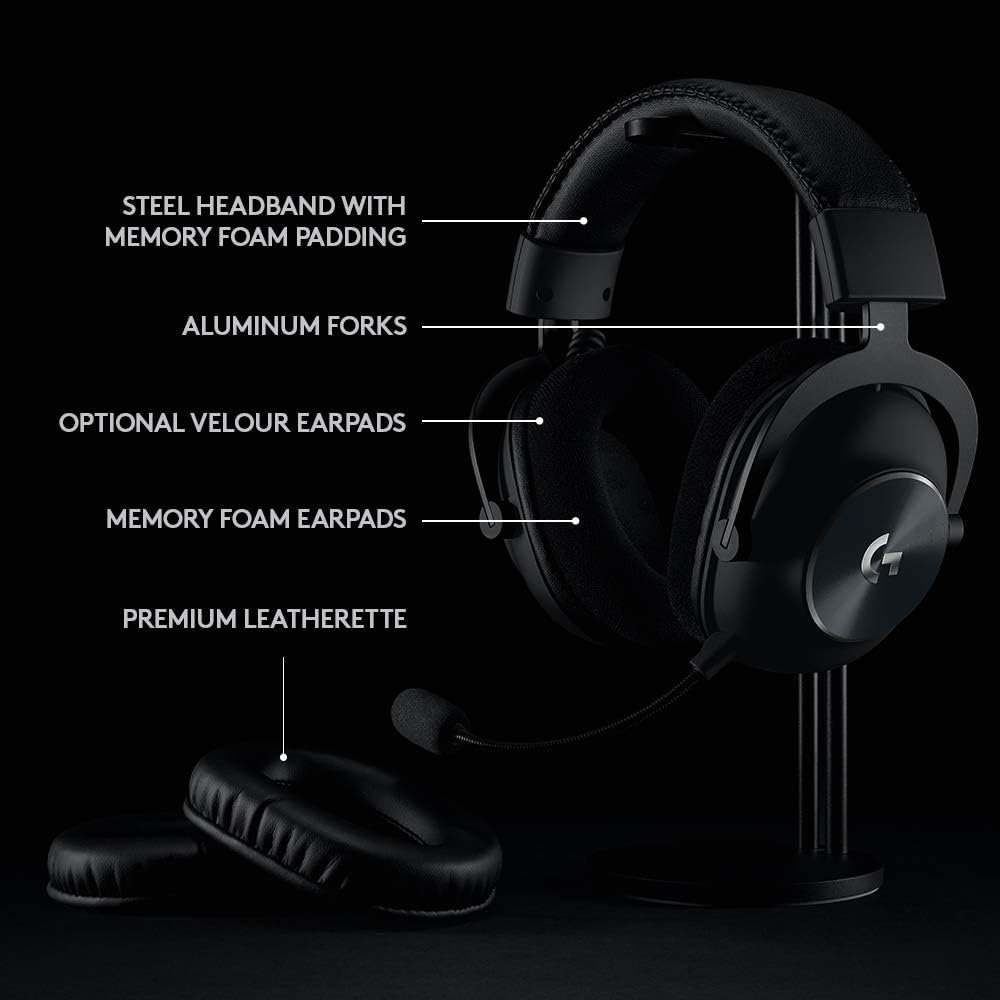 Logitech G PRO X Wireless Lightspeed Gaming Headset Gen 1: Blue VO!CE Mic Filter Tech, 50 mm PRO-G Drivers, and DTS Headphone:X 2.0 Surround Sound - Black - Image 7