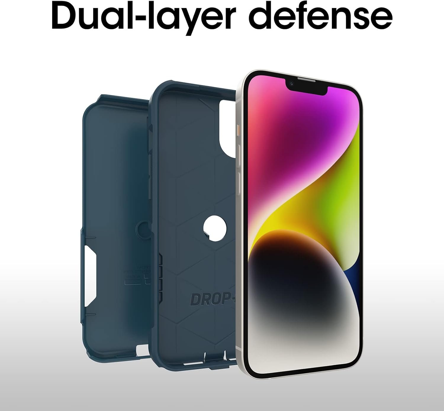 OtterBox iPhone 14 Plus Commuter Series Case - Dont BE Blue (Blue), Slim & Tough, Pocket-Friendly, with Port Protection - Image 4