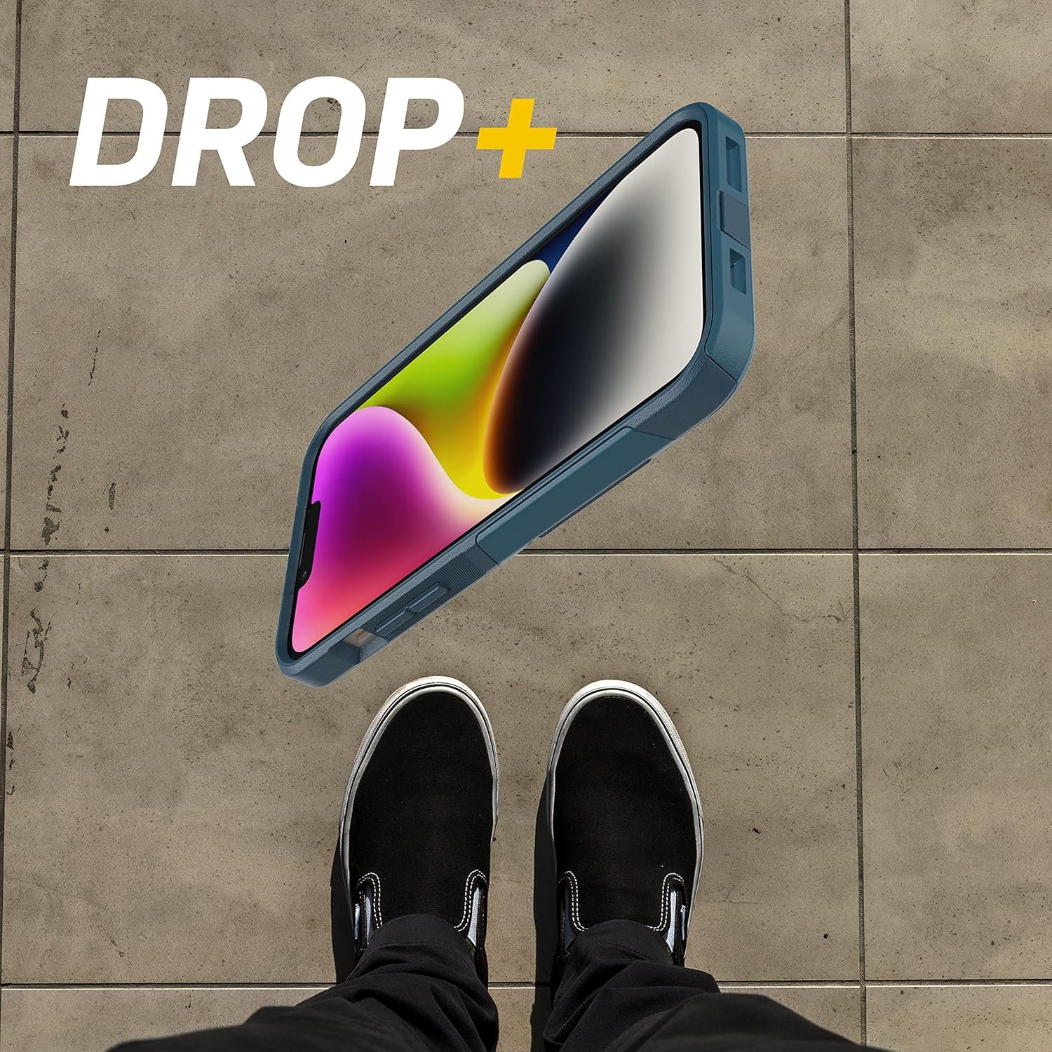 OtterBox iPhone 14 Plus Commuter Series Case - Dont BE Blue (Blue), Slim & Tough, Pocket-Friendly, with Port Protection - Image 6